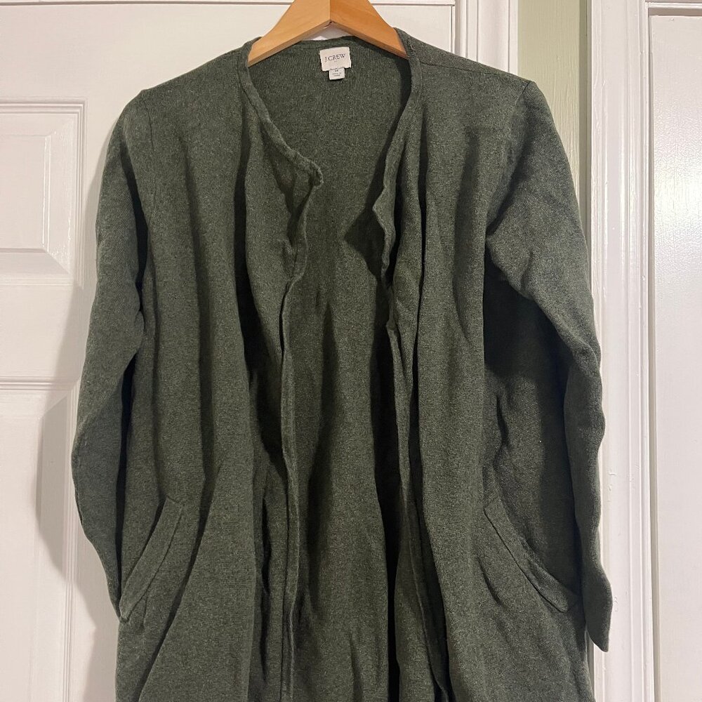 J.Crew Vanessa Sweater Jacket in color Heather Olive Size M